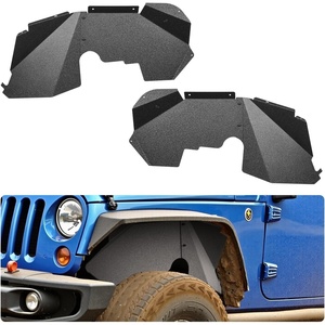 VEVOR Inner Fender Liner, Front & Rear Fender Liner Compatible with 2007-2018 Jeeps JK/JKU 2/4 Doors, Steel Mud Guards Bolt-on Style Fenders Flare, Wheel Well Cover Fenders Flare Liners, Black(Front and Rear A)