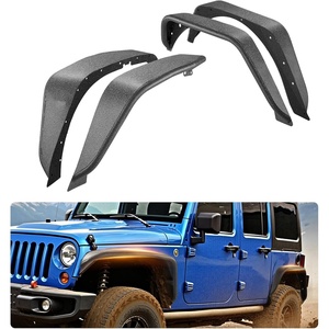 VEVOR Inner Fender Liner, Front & Rear Fender Liner Compatible with 2007-2018 Jeeps JK/JKU 2/4 Doors, Steel Mud Guards Bolt-on Style Fenders Flare, Wheel Well Cover Fenders Flare Liners, Black(Front and Rear B)