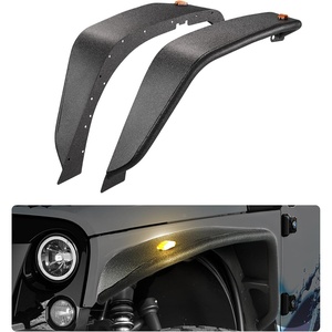 VEVOR Inner Fender Liner, Front & Rear Fender Liner Compatible with 2007-2018 Jeeps JK/JKU 2/4 Doors, Steel Mud Guards Bolt-on Style Fenders Flare, Wheel Well Cover Fenders Flare Liners, Black(Front A)