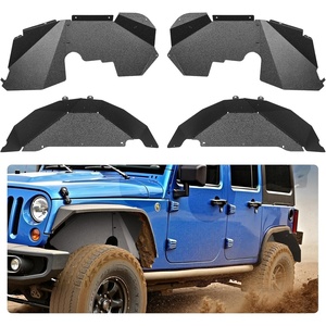 VEVOR Inner Fender Liner, Front & Rear Fender Liner Compatible with 2007-2018 Jeeps JK/JKU 2/4 Doors, Steel Mud Guards Bolt-on Style Fenders Flare, Wheel Well Cover Fenders Flare Liners, Black(Front B)