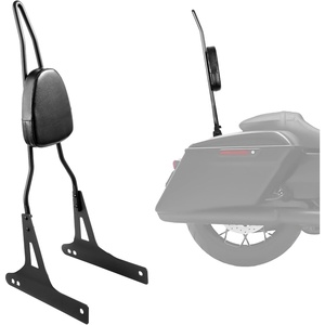 VEVOR Motorcycle Backrest Sissy Bar, Compatible With Harley-Davidson Touring Street Glide Road Glide Road King, 12.2 inch Height Detachable Rider Backrest, For Motorcycles, Black(29 inch)