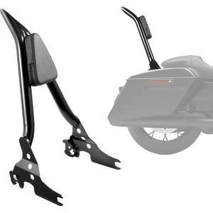 VEVOR Motorcycle Backrest Sissy Bar, Compatible with Harley-Davidson Touring Models, 27 in Height Quick Release Detachable Passenger Backrest, Metal Frame and Leather Rear Pad, For Motorcycles, Black