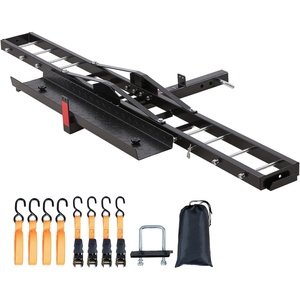 VEVOR Motorcycle Carrier, 500 lbs Capacity, Heavy Duty Steel Hitch Mount Rack with 47in Ramp, Ratchet Straps & Stabilizer, Scooter Dirt Bike Trailer Hauler for Car Truck with 2-Inch Hitch Receiver(Normal Version)