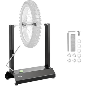 VEVOR Motorcycle Wheel Balancer, Tire Balancer & Truing Stand for Hollow & Solid Axle Wheels, Heavy-Duty Design with Adjustable Cones and Truing Pointer for Sport and Dirt Bikes(Hollow Axle)