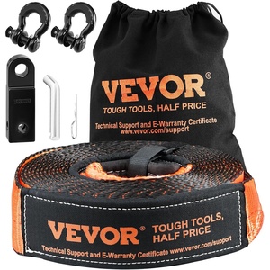 VEVOR Off-Road Recovery Kit, 3″ x 30′ Tow Straps Heavy Duty with Hooks 30,000 lbs Winch Strap Kit, 44092 lbs D-Ring Shackles, Shackle Receiver, Snatch Block Pulley, Gloves, Storage Bag for ATV Jeep(5-piece set)