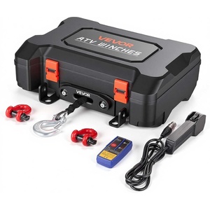 VEVOR Portable Winch, 3500 lbs 12V DC Electric Winch with Synthetic Rope, Wireless & Wired Remotes, Box-Style Recovery Kit with Fairlead, Clevis Hook, Strap for ATV UTV Off-Road Outdoor Pulling Tasks