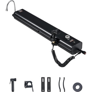 VEVOR Pressurized Water Tank, Lightweight Aluminum Metal,Multi-Dispensing Outdoor Roof Rack Water Tank with 2 Splash-Guard Panels,Versatile Nozzle with Pressurization Port,Fit for Trunks(4.5 Gal)