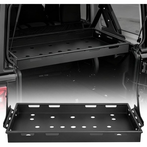VEVOR Rear Trunk Cargo Rack with Net 2018-2024 Jeep Wrangler JLU Sky One-Touch Power Top, 4 Door Hardtops, 300 lbs, Carbon Steel Basket Tray Interior Storage Luggage Carrier(Jeep JLU(2018-2024))
