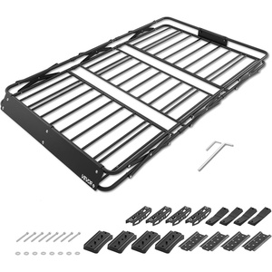 VEVOR Roof Rack Basket with Cargo Bag, 51 x 36 x 4 in, Roof Top Carrier Basket with Folding Design, 200 lbs Capacity, All-Weather Car Top Luggage Holder, Universal Fit for SUV Truck Car(64in)