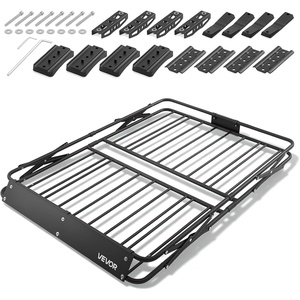 VEVOR Roof Rack Basket with Cargo Bag, 51 x 36 x 4 in, Roof Top Carrier Basket with Folding Design, 200 lbs Capacity, All-Weather Car Top Luggage Holder, Universal Fit for SUV Truck Car(46in)