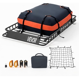VEVOR Roof Rack Cargo Basket, 54 x 34 x 4 in, Heavy Duty Roof Top Carrier Basket with Waterproof Bag, Cargo Net, Ratchet Straps, 200 lbs Capacity, Universal Car Top Luggage Holder, for SUV Truck Car(54×34 in)