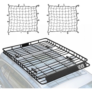 VEVOR Roof Rack Cargo Basket, 64″ x 39″ x 6″ Rooftop Cargo Carrier with Extension, Heavy-Duty Steel 200 LBS Capacity Universal Roof Rack Basket, Luggage Holder for SUV, Truck(Basket w/ Net)