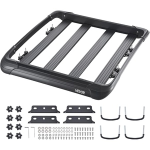 VEVOR Roof Rack Cargo Carrier, 48 x 40 x 5.6 in, Universal Rooftop Cargo Basket, Car Top Luggage Holder with 150 lbs Max Load Capacity, 4.1 in Fence, Anti-Rust Alloy Steel, Wind Fairing, for SUV Car(48x40in)