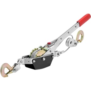 VEVOR Rope Puller, 3/4 Ton (1,653 lbs) Pulling Capacity, with 100′ of 0.6″ dia. Rope, 2 Hook, Come Along Winch, Heavy Duty Ratchet Power Puller Tool for Moving Boats, Securing Items, Transporting Logs(2 Ton)