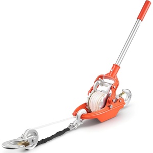 VEVOR Rope Puller, 3/4 Ton (1,653 lbs) Pulling Capacity, with 100′ of 0.6″ dia. Rope, 2 Hook, Come Along Winch, Heavy Duty Ratchet Power Puller Tool for Moving Boats, Securing Items, Transporting Logs(3 Ton)