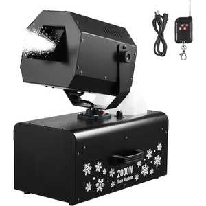 VEVOR Snow Machine, 800W Snow Making Machine with 9 LED RGB Lights and Remote Control, High Output Snowflake Maker Stage Snow Effect for Christmas, Halloween, Wedding, DJ Parties and Valentine’s Day(Black  2000W)