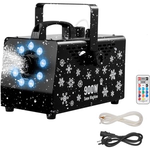 VEVOR Snow Machine, 800W Snow Making Machine with 9 LED RGB Lights and Remote Control, High Output Snowflake Maker Stage Snow Effect for Christmas, Halloween, Wedding, DJ Parties and Valentine’s Day(Black  900w)