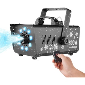 VEVOR Snow Machine, 800W Snow Making Machine with 9 LED RGB Lights and Remote Control, High Output Snowflake Maker Stage Snow Effect for Christmas, Halloween, Wedding, DJ Parties and Valentine’s Day(Black  800w)