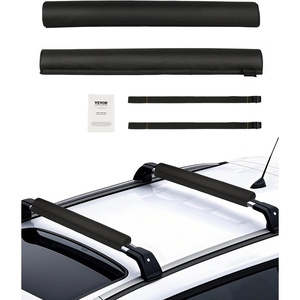 VEVOR Soft Roof Rack Pads, 15.5-Inch Universal Car Roof Rack Pads, 176LBS Loading Capacity Luggage Kayak Carrier with Portable Storage Bag for SUP Canoe Snowboard Paddle Board Surfboard(Use with Cross Bar)