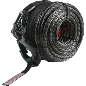 VEVOR Synthetic Winch Rope, 1/2 Inch x 92 Feet 32,000 lbs Synthetic Winch Line Cable Rope with Protective Sleeve + Forged Winch Hook + Pull Strap, Universal Fit for SUV, Large Off-Road Vehicle, Truck(3/8″ – 85 FT)
