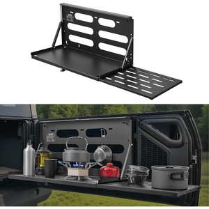 VEVOR Tailgate Table, for 2021-2026 Ford Bronco 4 Door Hardtops (Exclude Bronco Sport), 88 lbs Load Capacity, Carbon Steel Foldable Molle Panel Drop Down Table, Rear Door Cargo Storage Rack Shelf(JL(2019 – Present))
