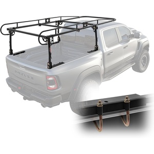 VEVOR Truck Ladder Rack, 1000 LBS / 454 KG Strong Capacity Truck Racks, Non-Drilling/Drilling Installation for Long or Heavy Cargo, 43.3-63 inch Adjustable Width for Kayak, Ladder, Surfboard, Lumber(Truck Ladder Rack)