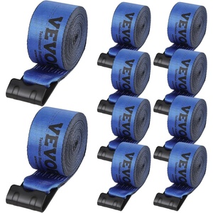 VEVOR Truck Straps, 4″ x30′ Heavy Duty Tie Down w/Flat Hooks 18,000lbs Break Strength, WLL# 6000lbs, Cargo Straps Tie Down for Flatbeds, Trucks, Trailers, Farms, Rescues, Tree Saver, Blue(10 Pack)(Blue)