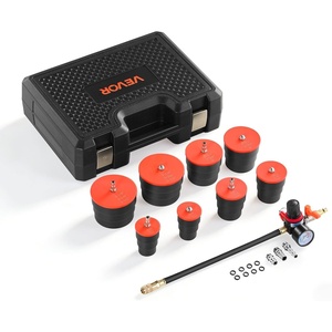 VEVOR Turbo Boost Leak Tester Kit, 0-80 PSI Valve Gauge Range, Turbo System Leakage Tester Set with 4 Pairs of Stepped Adapters 1-3/8″ to 3-1/2″ & Air Fittings for Intercooler and Intake Piping Test