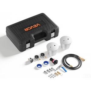 VEVOR Turbo Boost Leak Tester Kit, Compatible with 3″/3.5″/4″ Pipe, 0-150 PSI Valve Gauge & 0-60 PSI Adapter Gauge, Turbo System Leakage Tester Set with 4 Pairs of Air Fittings for Diesel Trucks, SUVs
