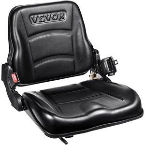 VEVOR Universal Forklift Seat, Fold Down Tractor Seat with Adjustable Angle Back and Micro Switch, 6.3-13.4 inch Extended Slot Comfortable Forklift Seat for Tractor Loader Excavator(2023New with Belt)