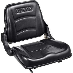 VEVOR Universal Forklift Seat, Fold Down Tractor Seat with Adjustable Angle Back and Micro Switch, 6.3-13.4 inch Extended Slot Comfortable Forklift Seat for Tractor Loader Excavator(2023New Nude Style)