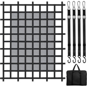 VEVOR Waterproof Cargo Net, 72 in x 57 in, Heavy Duty Truck Cargo Net-(WLL) 700lbs, 4 Adjustable Straps with Carabiners & S-Hooks, Truck Bed Cover for Trailer, Pickup, Boat, Jeep, SUV 4.75′ x 6′ ft(6′ x 4.75′ – 1500lbs)