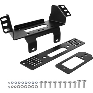 VEVOR Winch Mount, Winch Capacity of 2000-3600 lbs, Trailer Hitch Winch Mount for Select Polaris Ranger Models (2010-2021), 3 Mounting Hole Design, Powder Coated Steel, Fit for Muddy Road Rescue