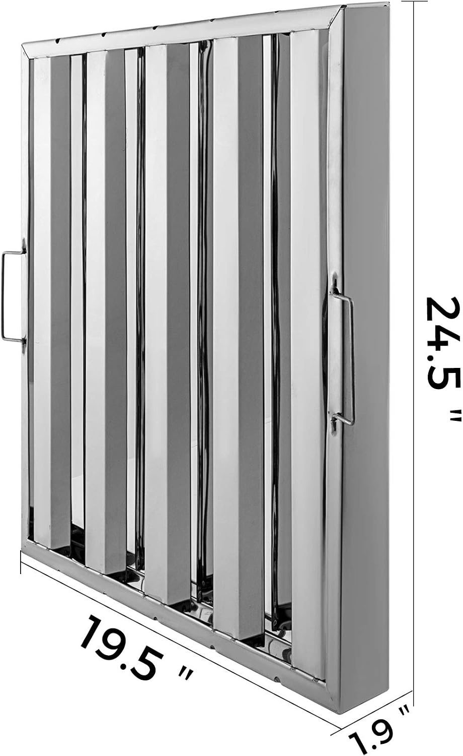 image:imageVBENLEM Pack of 6 Hood Filters 195W x 195H Inch 430 Stainless Steel 4 Grooves Commercial Hood Filters Range Hood Filter for Grease Rated Commercial Kitchen Exhaust Hoods195W x 245H Inch