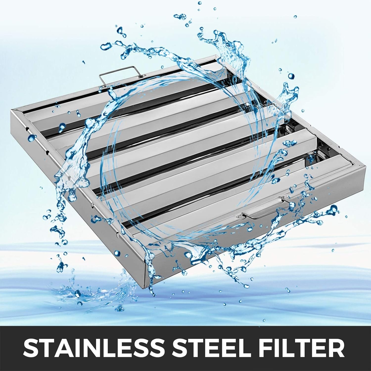 image:imageVBENLEM Pack of 6 Hood Filters 195W x 195H Inch 430 Stainless Steel 4 Grooves Commercial Hood Filters Range Hood Filter for Grease Rated Commercial Kitchen Exhaust Hoods195W x 245H Inch