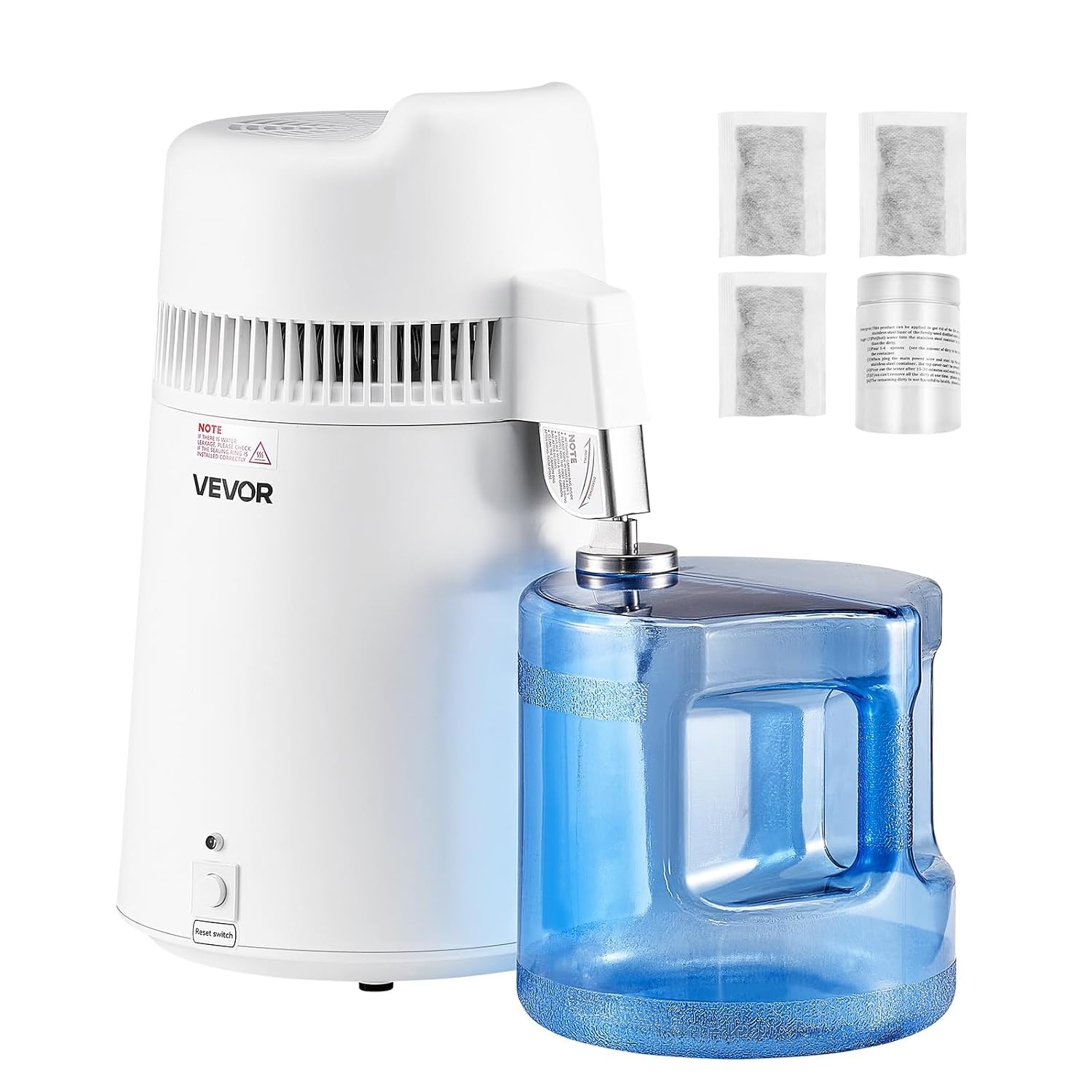 image:imageVEVOR 11 Gallon Water Distiller 750W BPA Free Container Countertop 304 Stainless Steel Interior Stiller Foodgrade Water Tank Button Control Distilled Water Maker for Home amp Commercial UseWhite