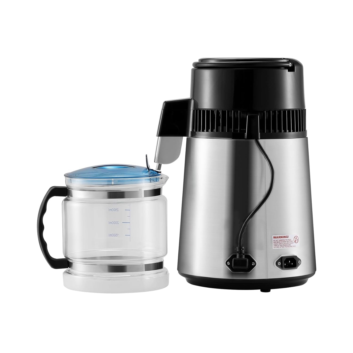image:imageVEVOR 11 Gallon Water Distiller 750W BPA Free Container Countertop 304 Stainless Steel Interior Stiller Foodgrade Water Tank Button Control Distilled Water Maker for Home amp Commercial UseSilver