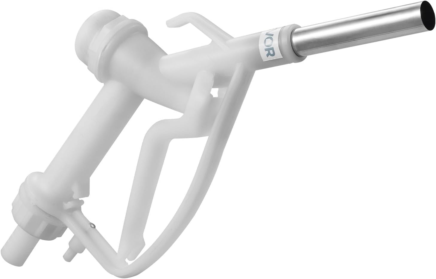 image:imageVEVOR 15 Inch Barb Automatic Fuel Nozzle with Swivel Max Flow Rate 37 GPM Auto Shut Off Diesel Gas Pump Nozzle with 3Speed Trigger Lock amp 15 Inch OD40 mm Spout for Gasoline Diesel KeroseneWhite