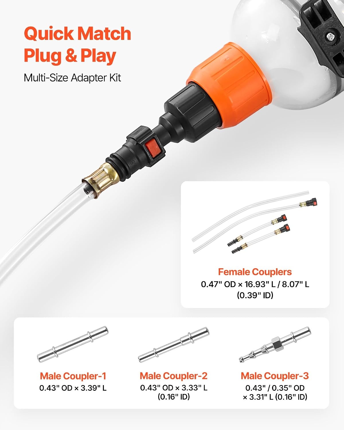 image:imageVEVOR 1500CC Fluid Extractor Manual Automotive Fluid Pump Extractor Oil Syringe with Long Hose and Extension Tubes Easy Oil Change Suction Pump for Lawn Mowers Cars Ships Golf Carts Motorcycles1500CC