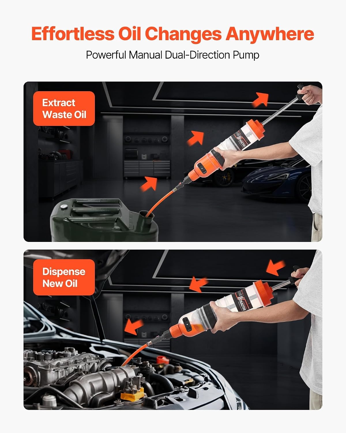image:imageVEVOR 1500CC Fluid Extractor Manual Automotive Fluid Pump Extractor Oil Syringe with Long Hose and Extension Tubes Easy Oil Change Suction Pump for Lawn Mowers Cars Ships Golf Carts Motorcycles1500CC