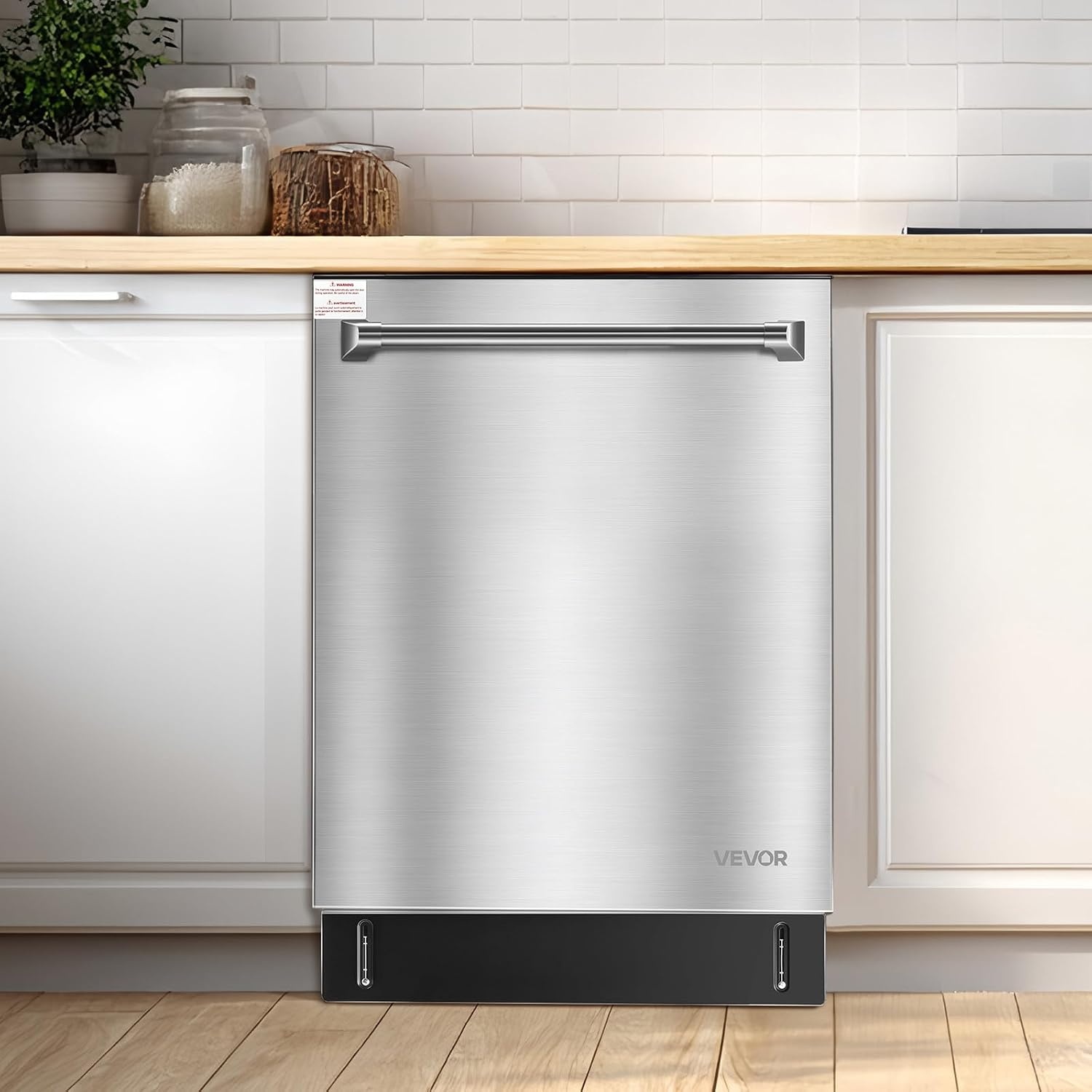 image:imageVEVOR 24 Inch BuiltIn Dishwasher Stainless Steel Tub 14 Place Settings and 8 Washing Programs 2382 x 252 x 3378 Inch LowNoise Dishwashing Machine with UpperLower Racks and Zoned Storage