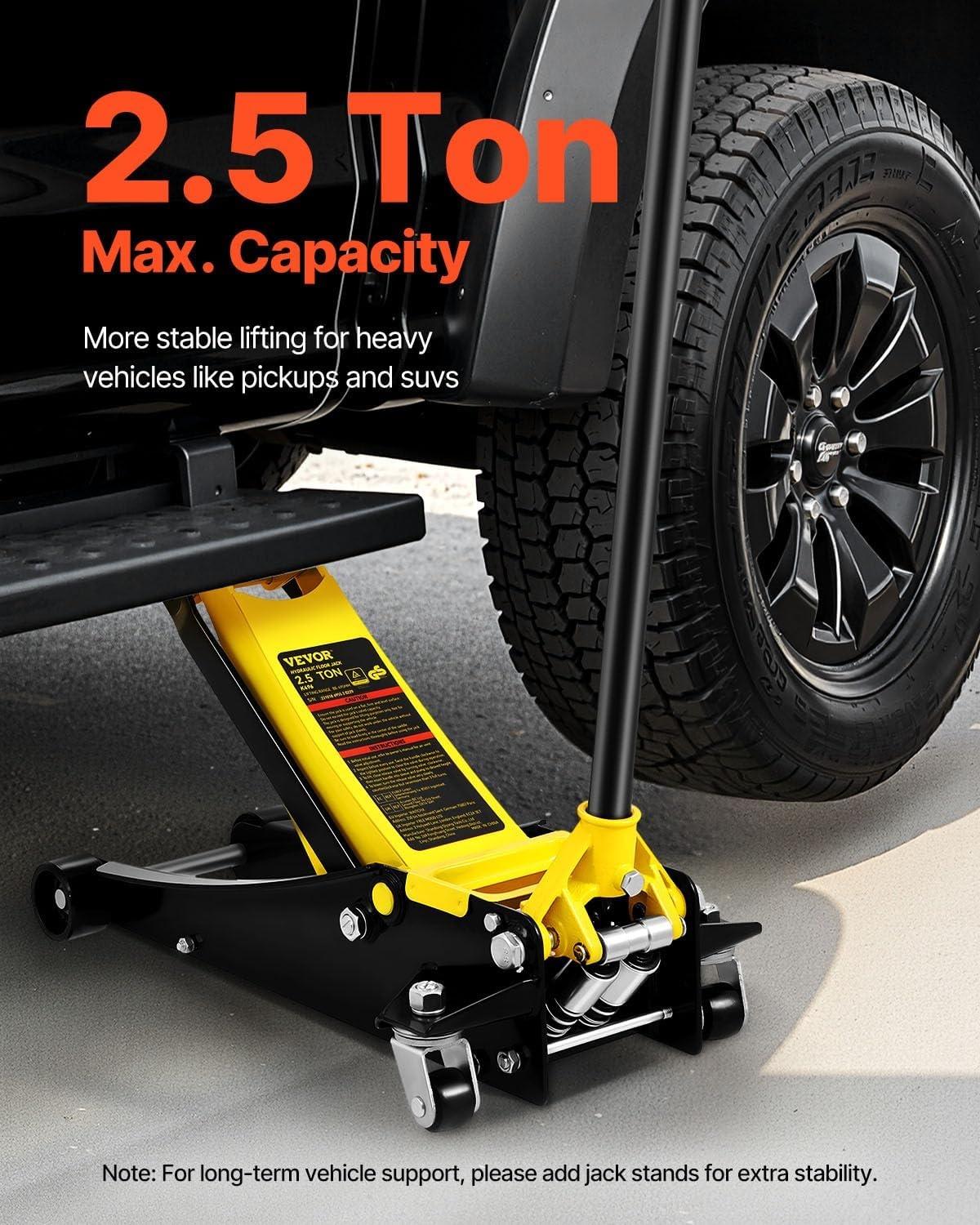 image:imageVEVOR 25 Ton Low Profile HeavyDuty Steel Racing Floor Jack with Dual Pistons Quick Lift Pump Lifting Range 364194925 Ton Steel