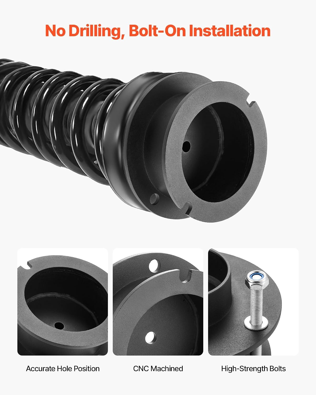 image:imageVEVOR 3 Inch Front and 2 Inch Rear Leveling Lift Kit for 20052021 2022 2023 Toyota Tacoma 2WD4WD Chassis Level Kit with 2 Front Strut Spacers 2 Rear Lift Blocks 4 UBolts Suspension Level Kit25 Front for for 1423 Ram 25003500