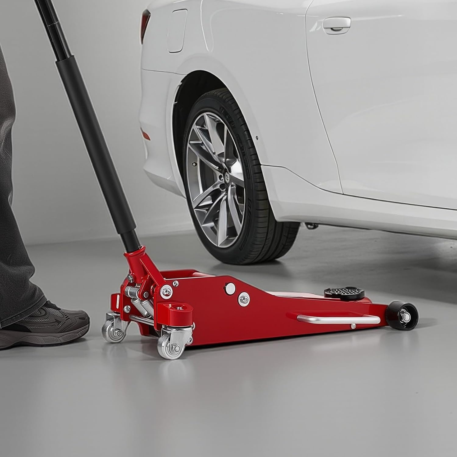 image:imageVEVOR 3 Ton Low Profile Floor Jack HeavyDuty Racing Dual Pistons Quick Lift Pump Lifting Range 3351969Aluminum
