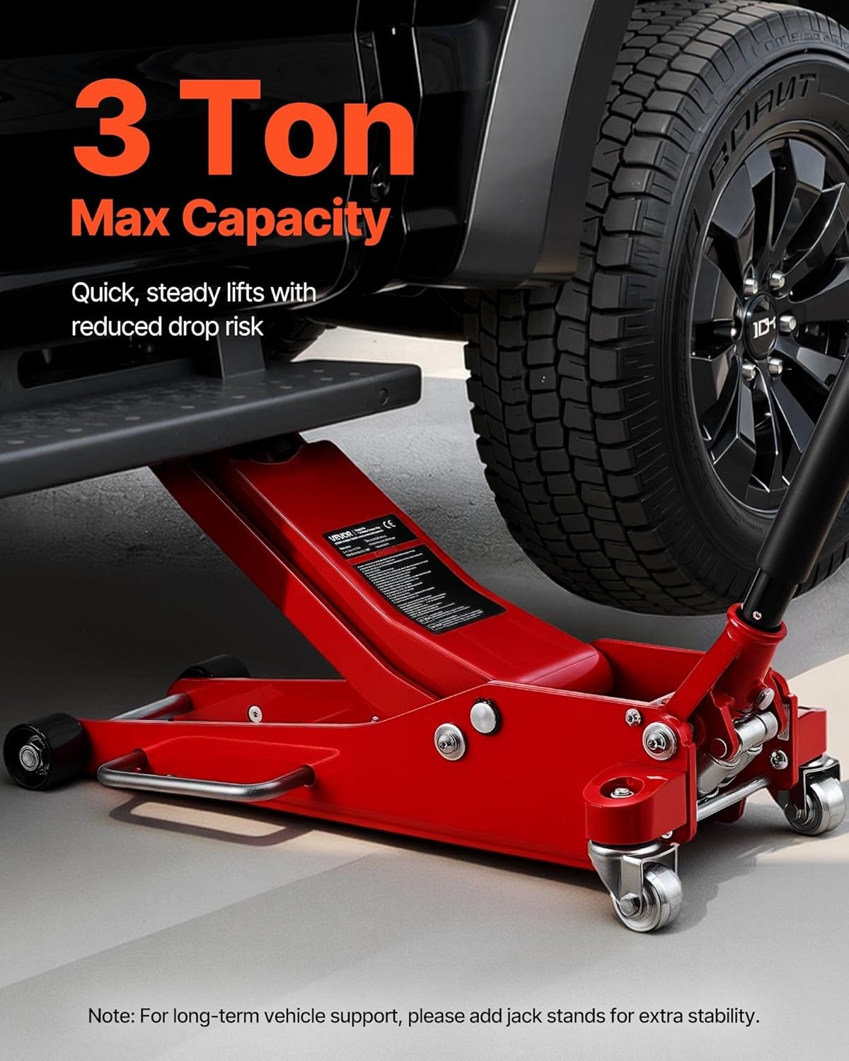 image:imageVEVOR 3 Ton Low Profile Floor Jack HeavyDuty Racing Dual Pistons Quick Lift Pump Lifting Range 3351969Aluminum