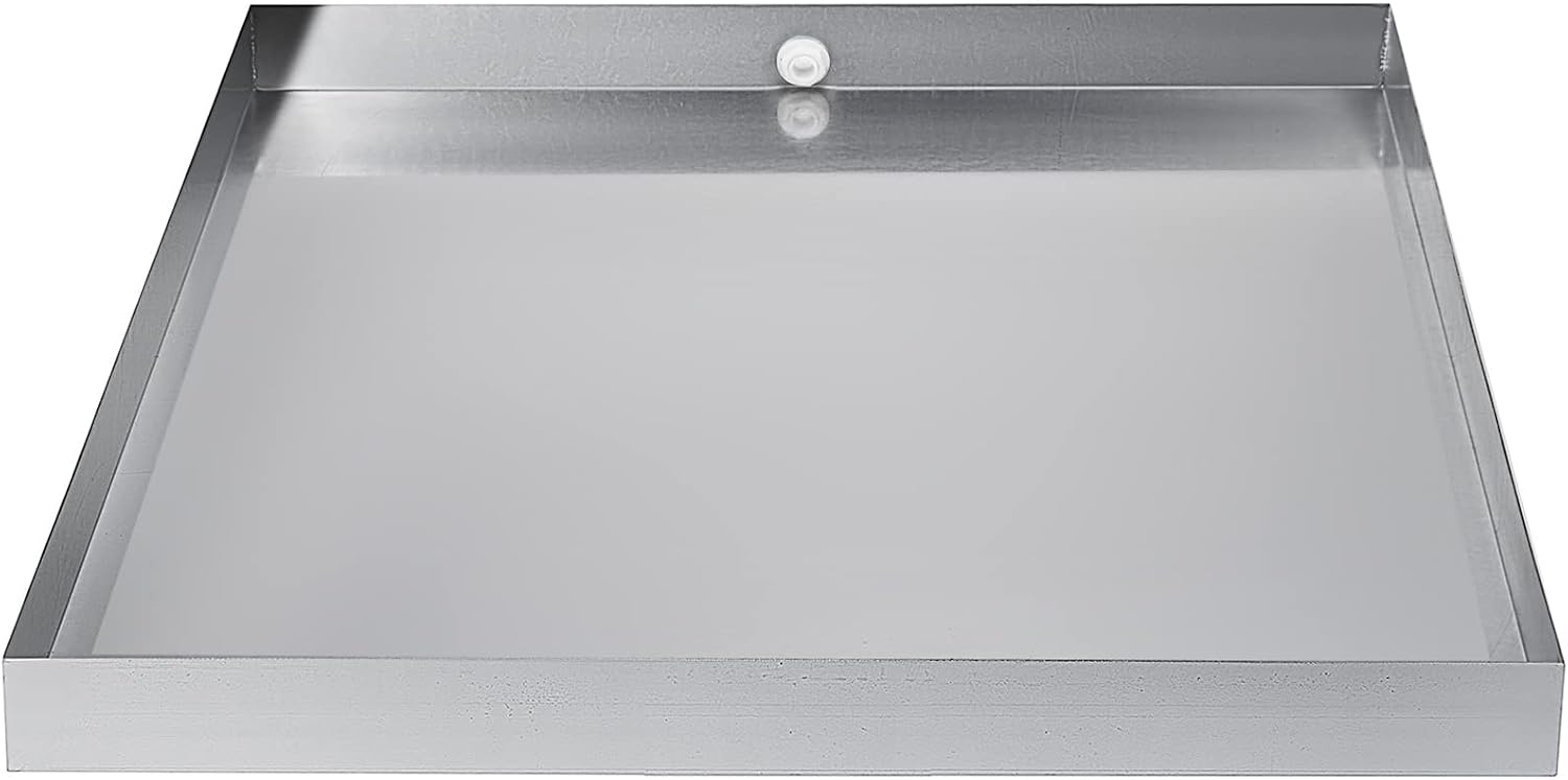 image:imageVEVOR 32 x 30 x 25 Inch Washing Machine Pan 18 GA Thickness 304 Stainless Steel Heavy Duty Compact Washer Drip Tray with Drain Hole amp Hose Adapter304 Stainless Steel32 x 30 x 25 Inch