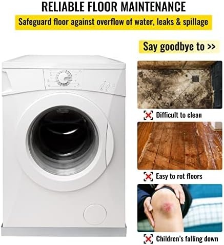 image:imageVEVOR 32 x 30 x 25 Inch Washing Machine Pan 18 GA Thickness 304 Stainless Steel Heavy Duty Compact Washer Drip Tray with Drain Hole amp Hose Adapter304 Stainless Steel32 x 32 x 25 Inch