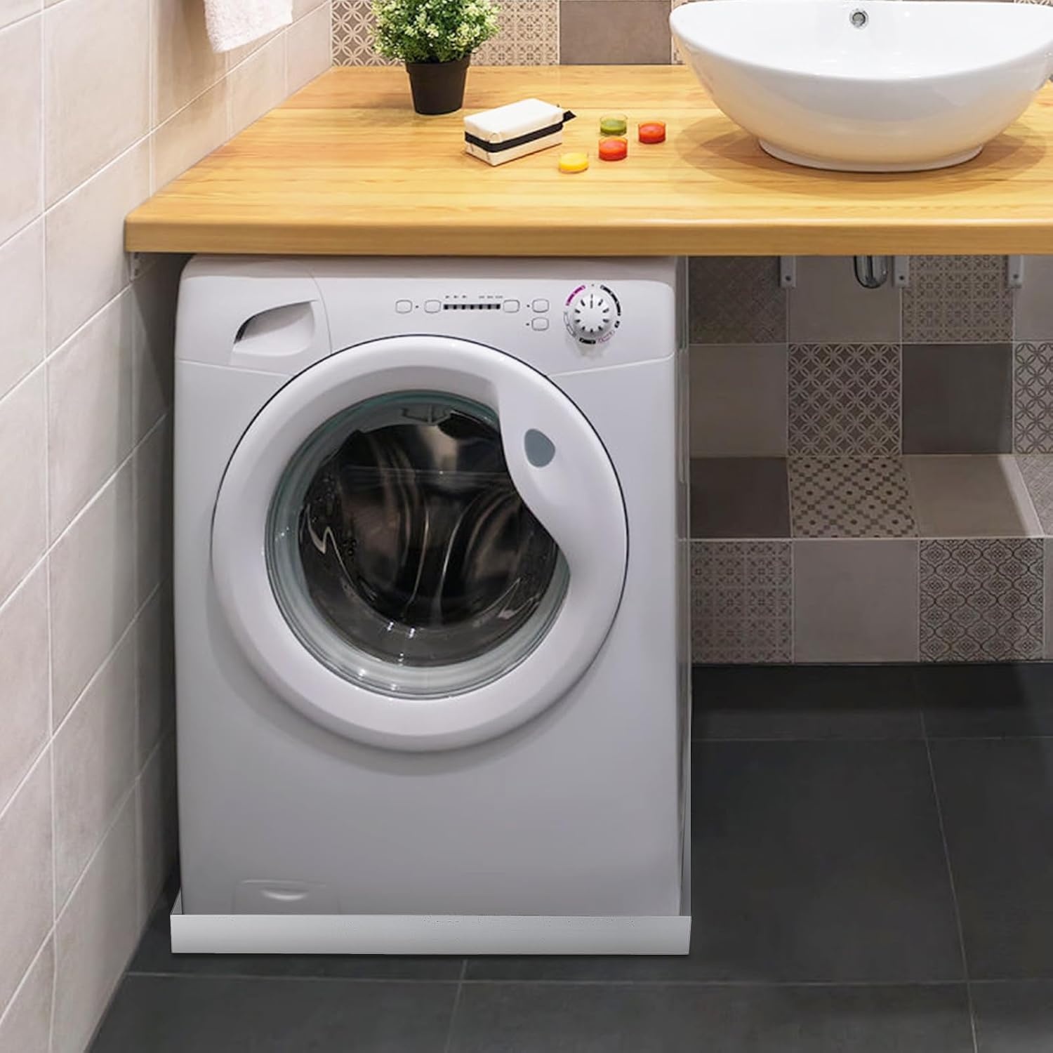 image:imageVEVOR 32 x 30 x 25 Inch Washing Machine Pan 18 GA Thickness 304 Stainless Steel Heavy Duty Compact Washer Drip Tray with Drain Hole amp Hose Adapter304 Stainless Steel27 x 25 x 25 Inch