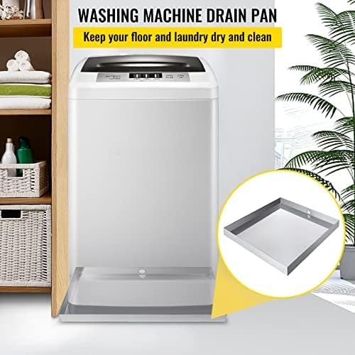 image:imageVEVOR 32 x 30 x 25 Inch Washing Machine Pan 18 GA Thickness 304 Stainless Steel Heavy Duty Compact Washer Drip Tray with Drain Hole amp Hose Adapter304 Stainless Steel32 x 32 x 25 Inch