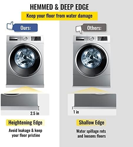 image:imageVEVOR 32 x 30 x 25 Inch Washing Machine Pan 18 GA Thickness 304 Stainless Steel Heavy Duty Compact Washer Drip Tray with Drain Hole amp Hose Adapter304 Stainless Steel32 x 32 x 25 Inch